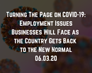 Webinar: Turning The Page on COVID-19: Employment Issues Businesses Will Face as the Country Gets Back to the New Normal