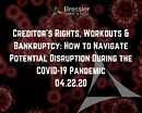 Webinar: Creditor's Rights, Workouts & Bankruptcy: How to Navigate Potential Disruption During the COVID-19 Pandemic 04.22.20